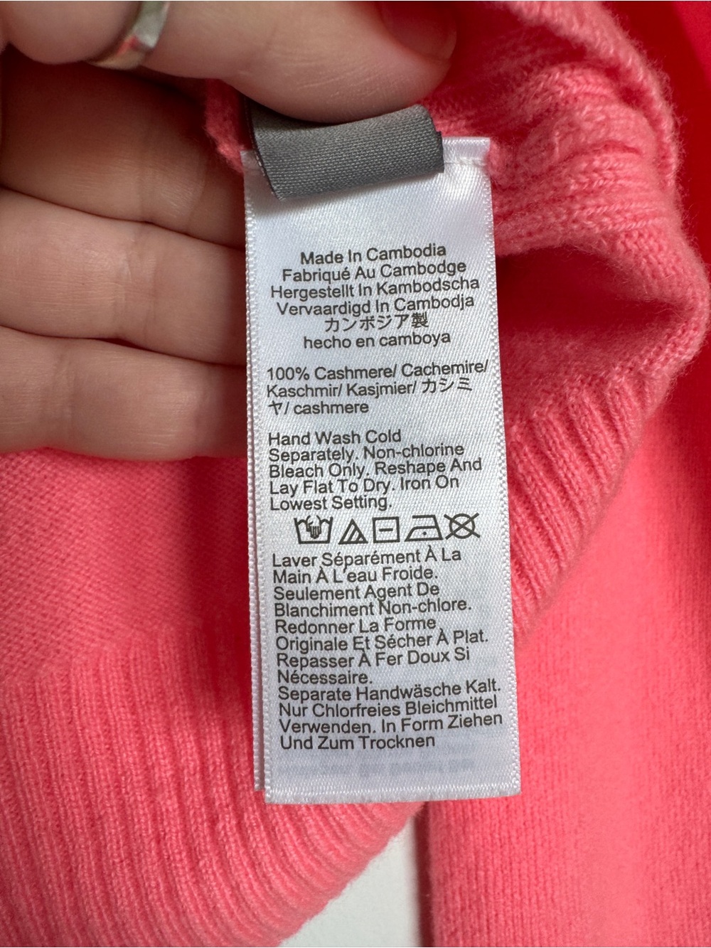 NWT J. CREW Perfect 100% Cashmere Cardigan Sweater Neon Vivid Coral Small CP465 - Picture 8 of 15